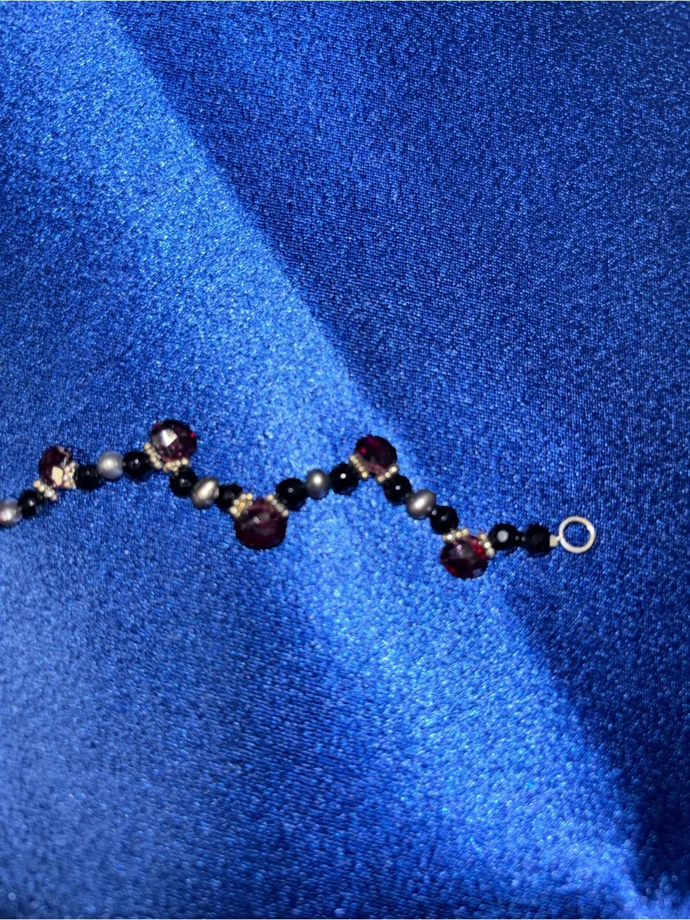 10 Party Favors for little girls aged 6-11 Plum and Black Beaded Bracelets.